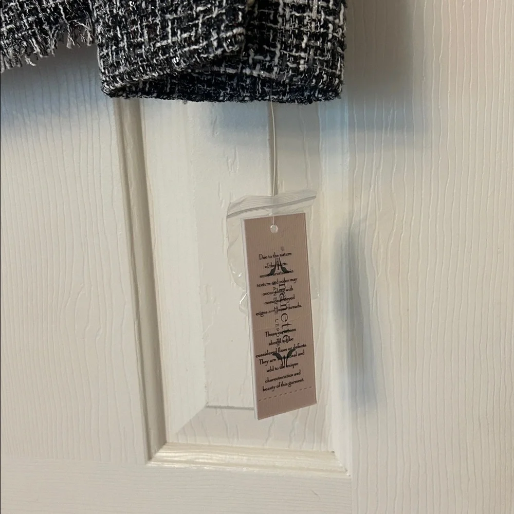 Nannette Lepore Women's Black and White Tweed Blazer L brand new with tag - Picture 2 of 8